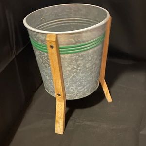 Galvanized striped planter